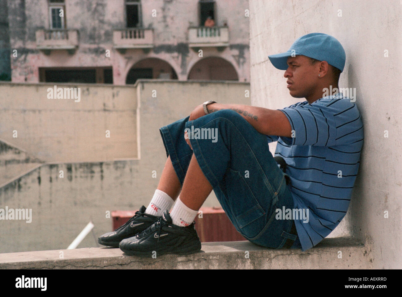 Havanna, Kuba. Hip Hop artist Papo aufzeichnen Stockfoto