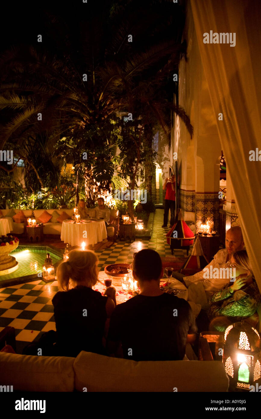 Dar Marjana Restaurant gilt als eines der besten Restaurants in Marrakesch, Marokko Stockfoto