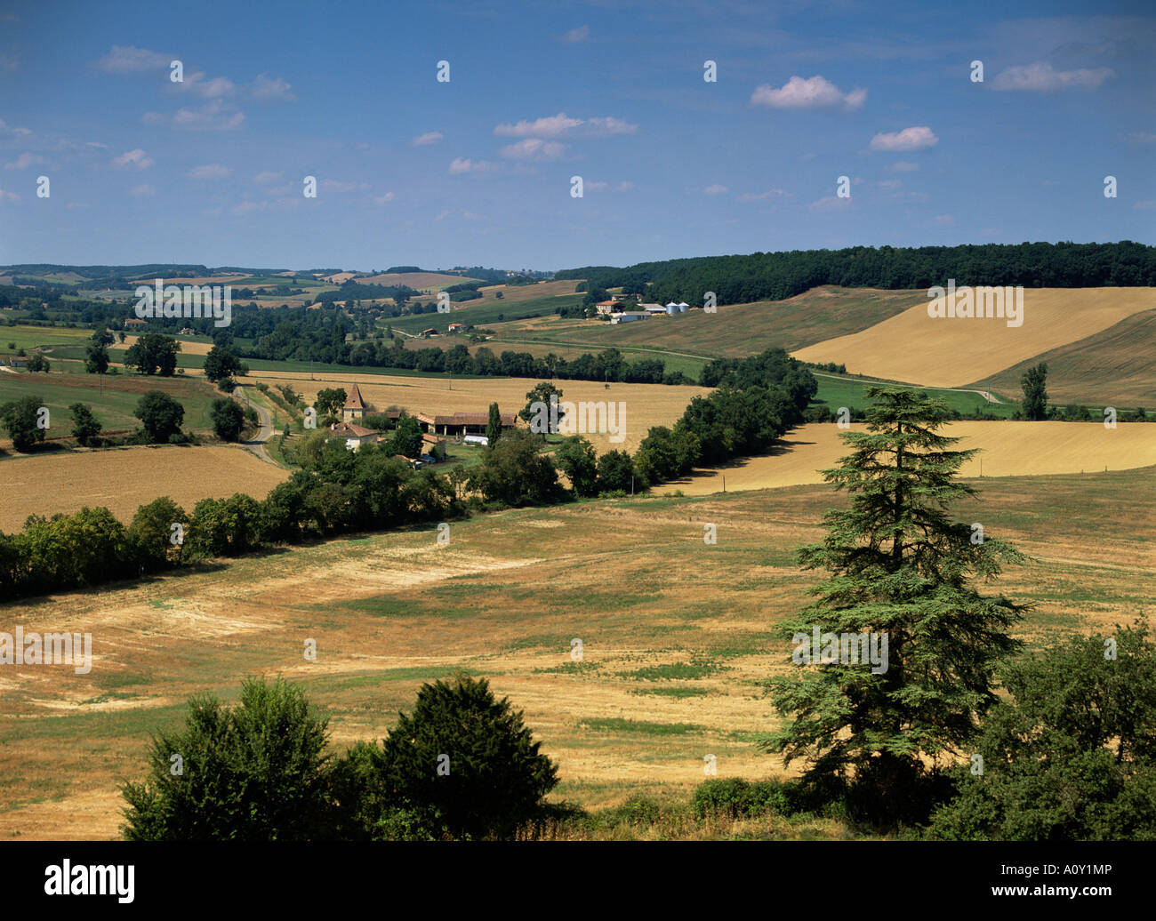 Blick vom Lavardens Dorf Gers Gascogne Midi-Pyrenäen Frankreich Europa Stockfoto
