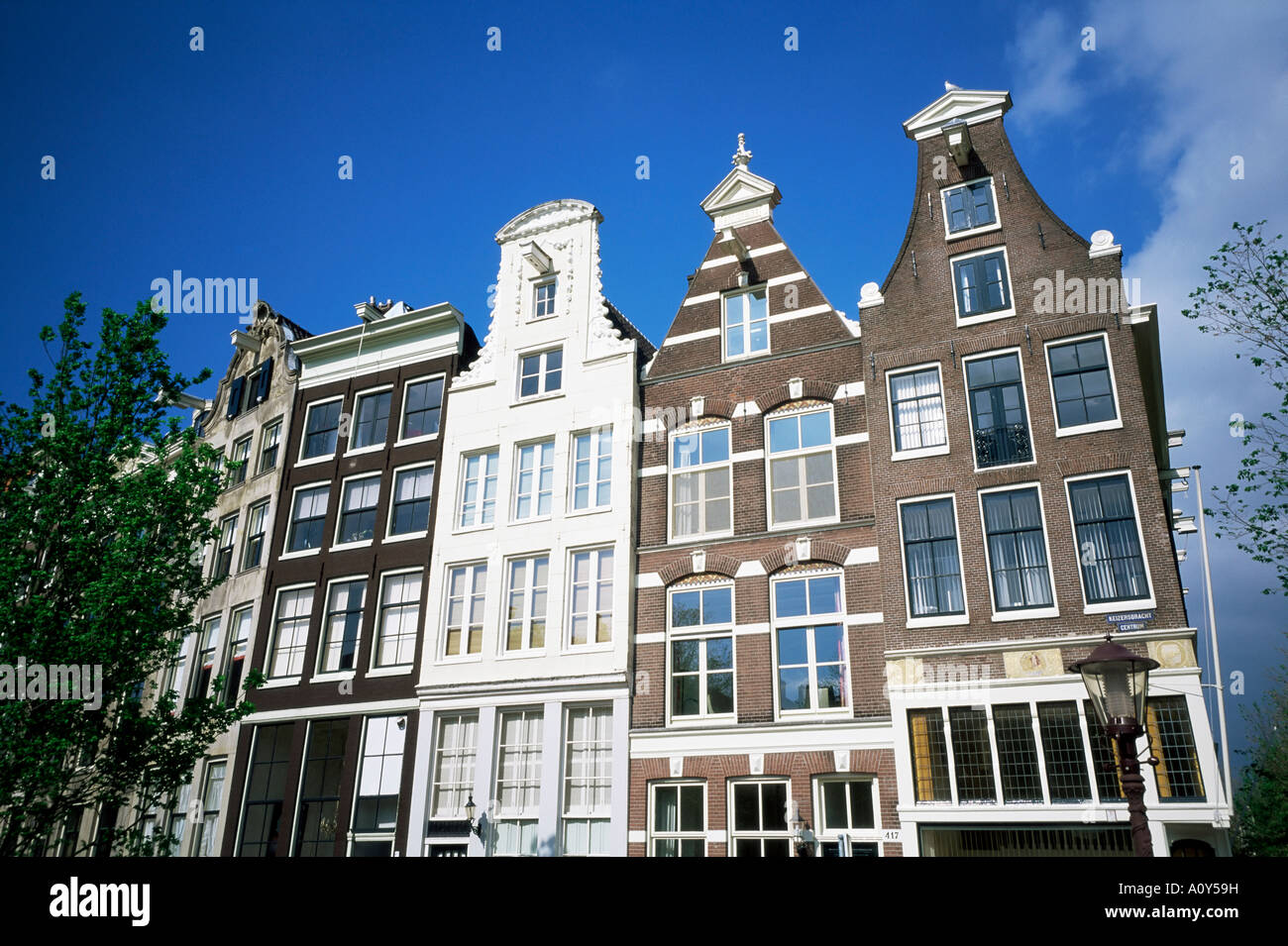 Canalside beherbergt Amsterdam Holland Europa Stockfoto