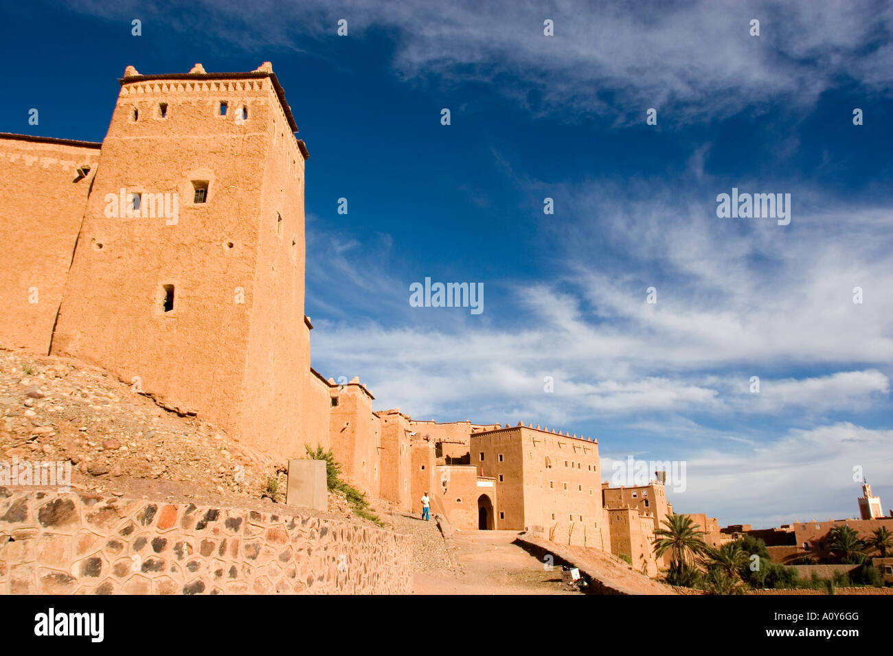 Taourirt Kasbah Schlamm Festung Ouarzazate Atlas Gebirge Marokko Stockfoto