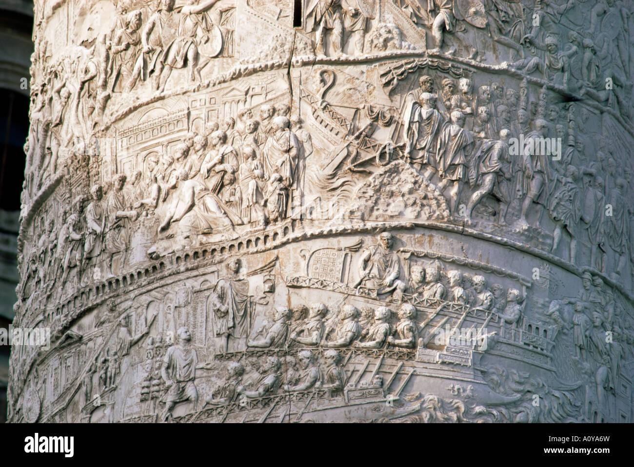 Detail des Trajan s Spalte Rom Latium Italien Europa Stockfoto