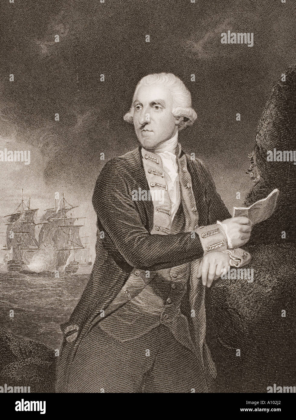 Samuel Hood, 1st Viscount Haube, 1724 - 1816. Britischer Admiral. Stockfoto