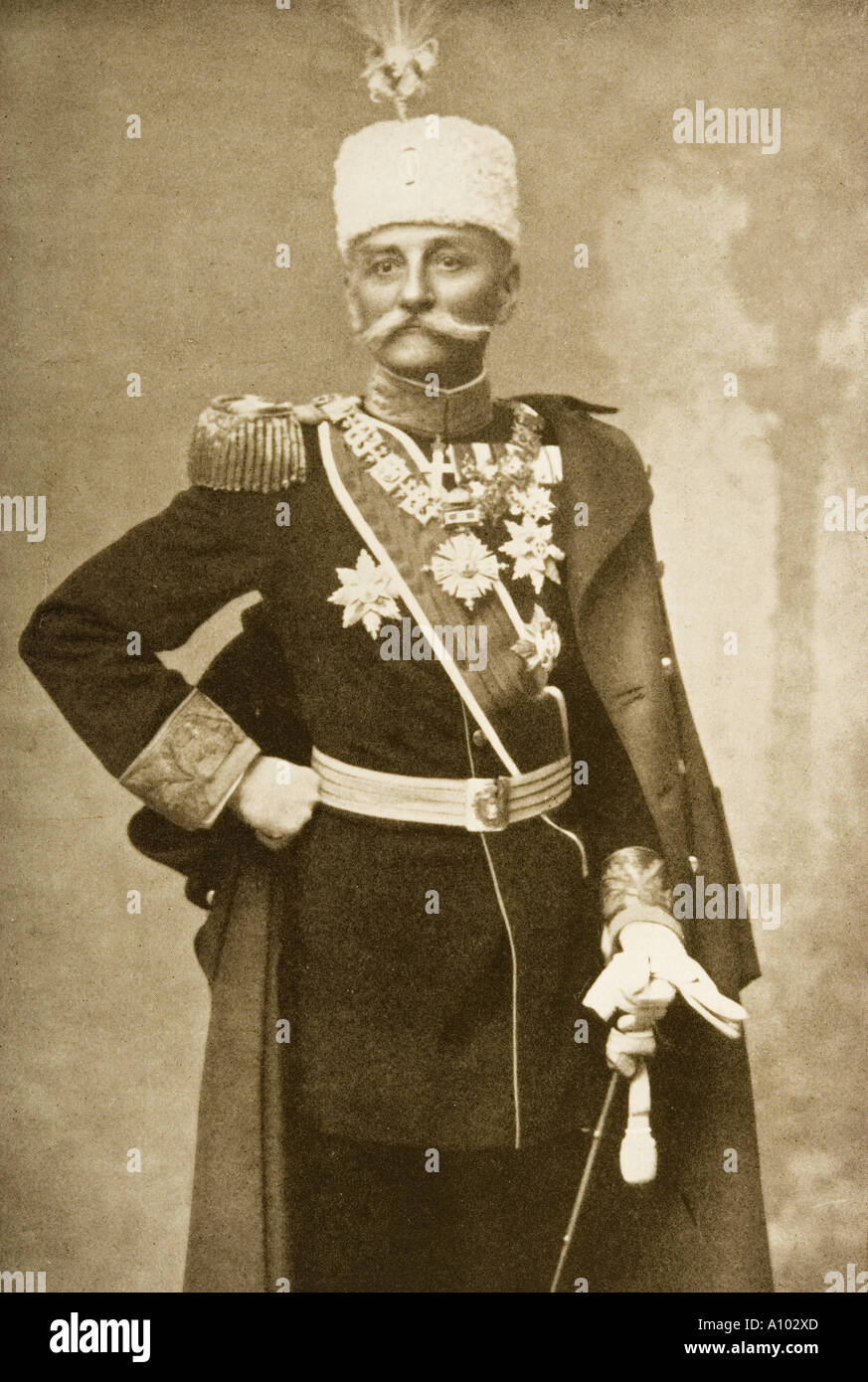 Peter I., 1844 - 1921. Der letzte König von Serbien (1903-1918) und der erste König der Serben, Kroaten und Slowenen (1918-1921). Stockfoto
