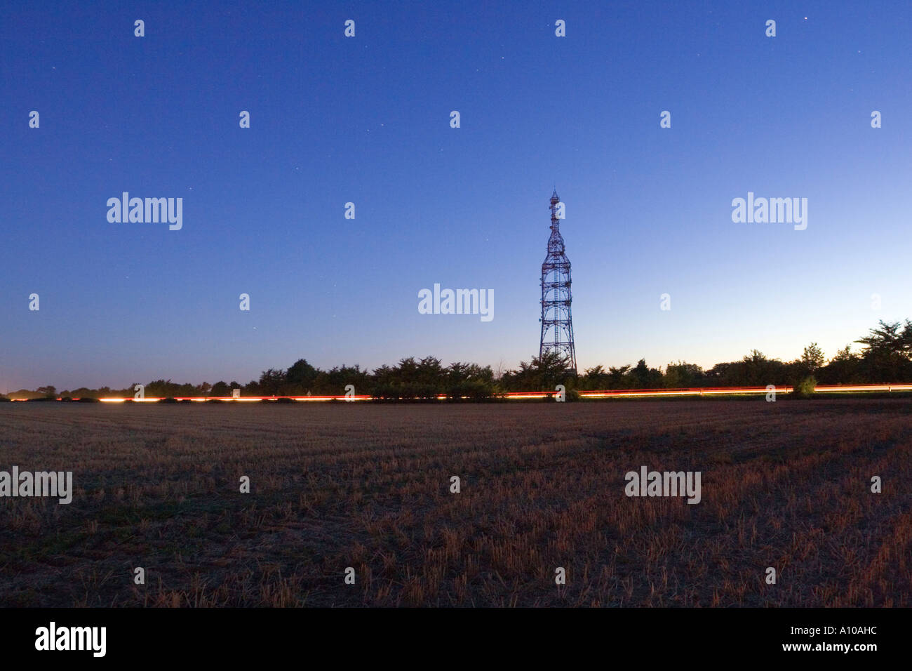 Sendemast in Suffolk Stockfoto