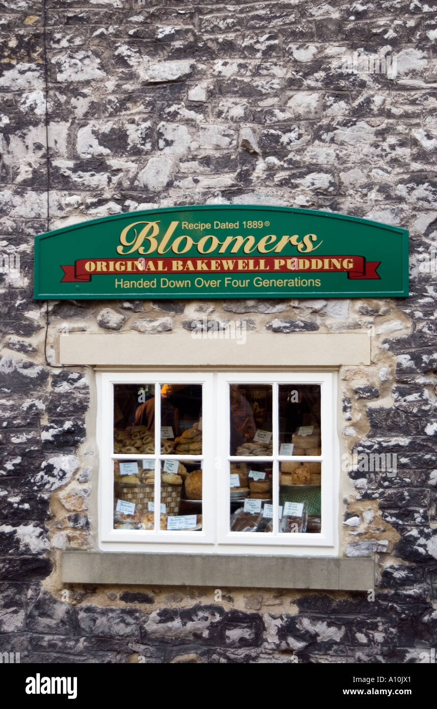 Bakewell Pudding Torte Shop Peak District Nationalpark Derbyshire Stockfoto