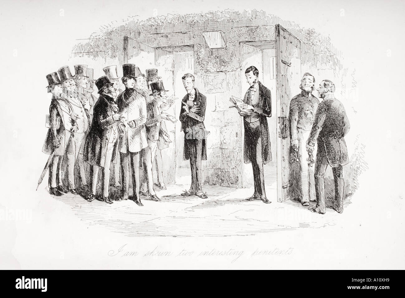 Ich bin zwei interessante Büßer gezeigt. Abbildung aus dem Charles Dickens Roman David Copperfield von H K Browne bekannt als Phiz Stockfoto