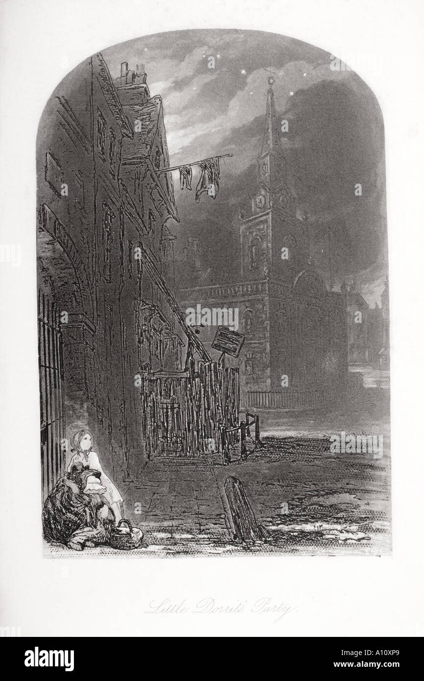 Little Dorrit's Party. Abbildung aus dem Charles Dickens Roman Little Dorrit durch H K Browne bekannt als Phiz Stockfoto