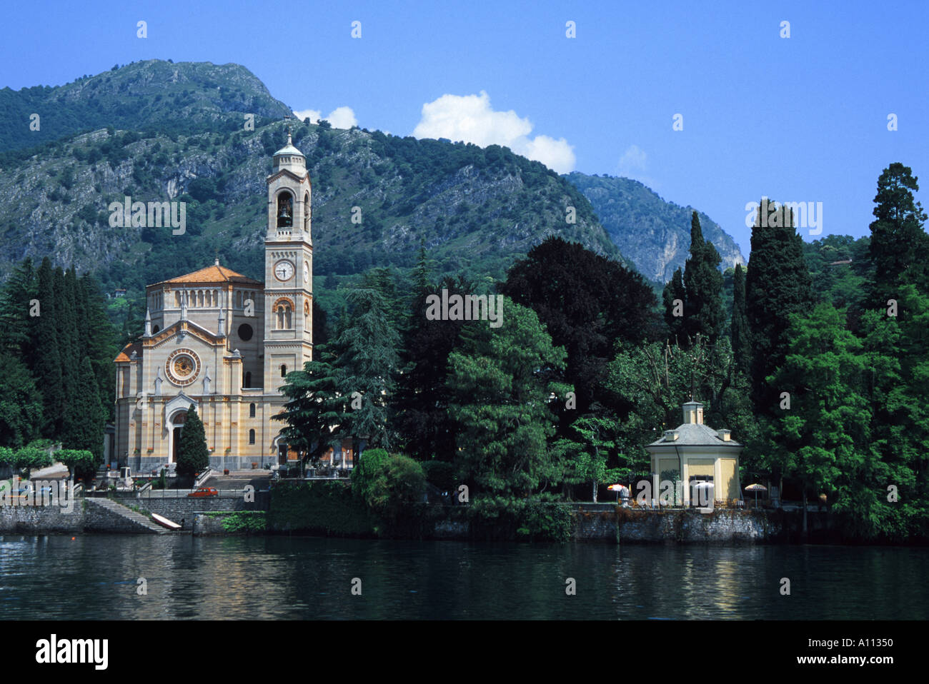 Tremezzo Kirche Comer See Italien Stockfoto