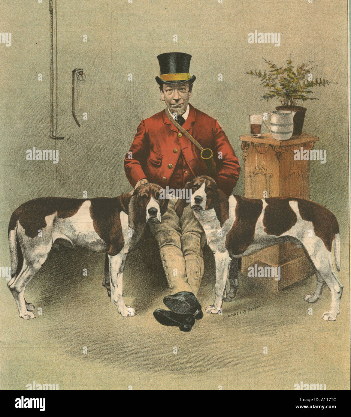 Jäger der Holcombe Hunt mit Fox hounds 1890 Stockfoto
