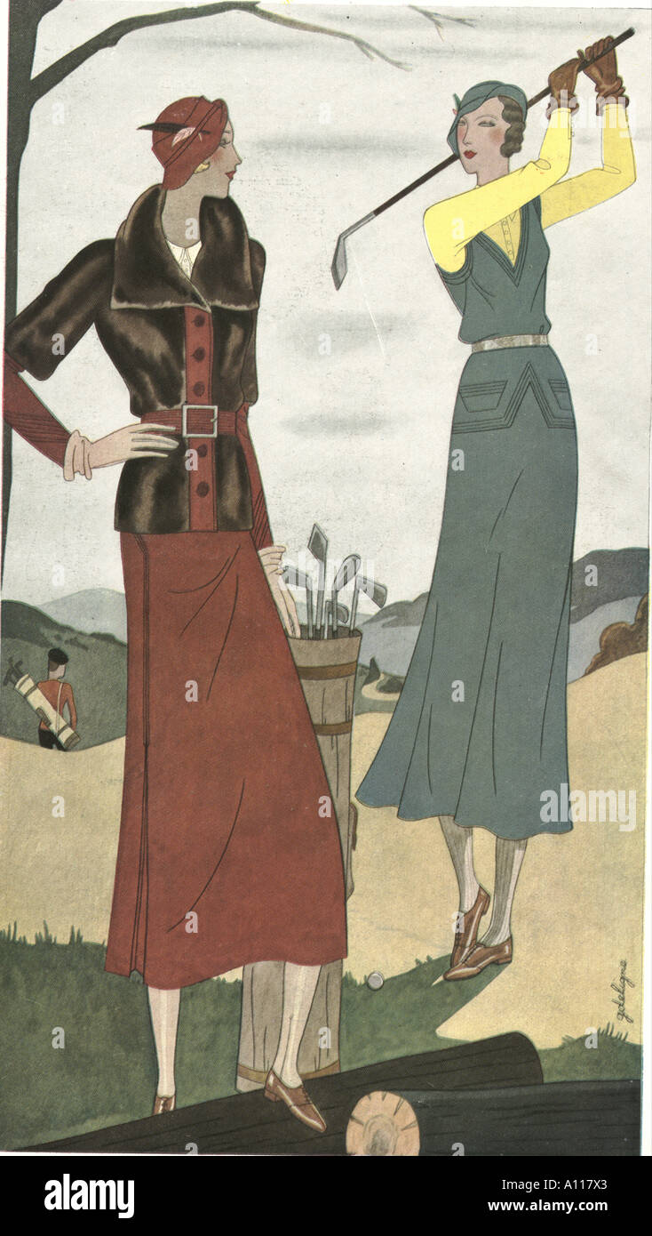 Golf-Kostüm für Damen 1932 Stockfoto