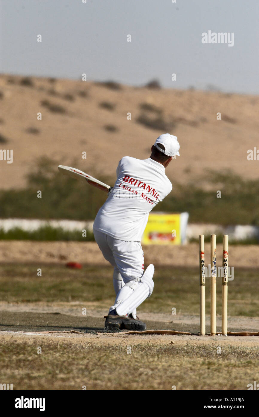 Cricket-Match, Britannia Lagaan Match, Desert Festival, Jaisalmer, Rajasthan, Indien, Asien Stockfoto