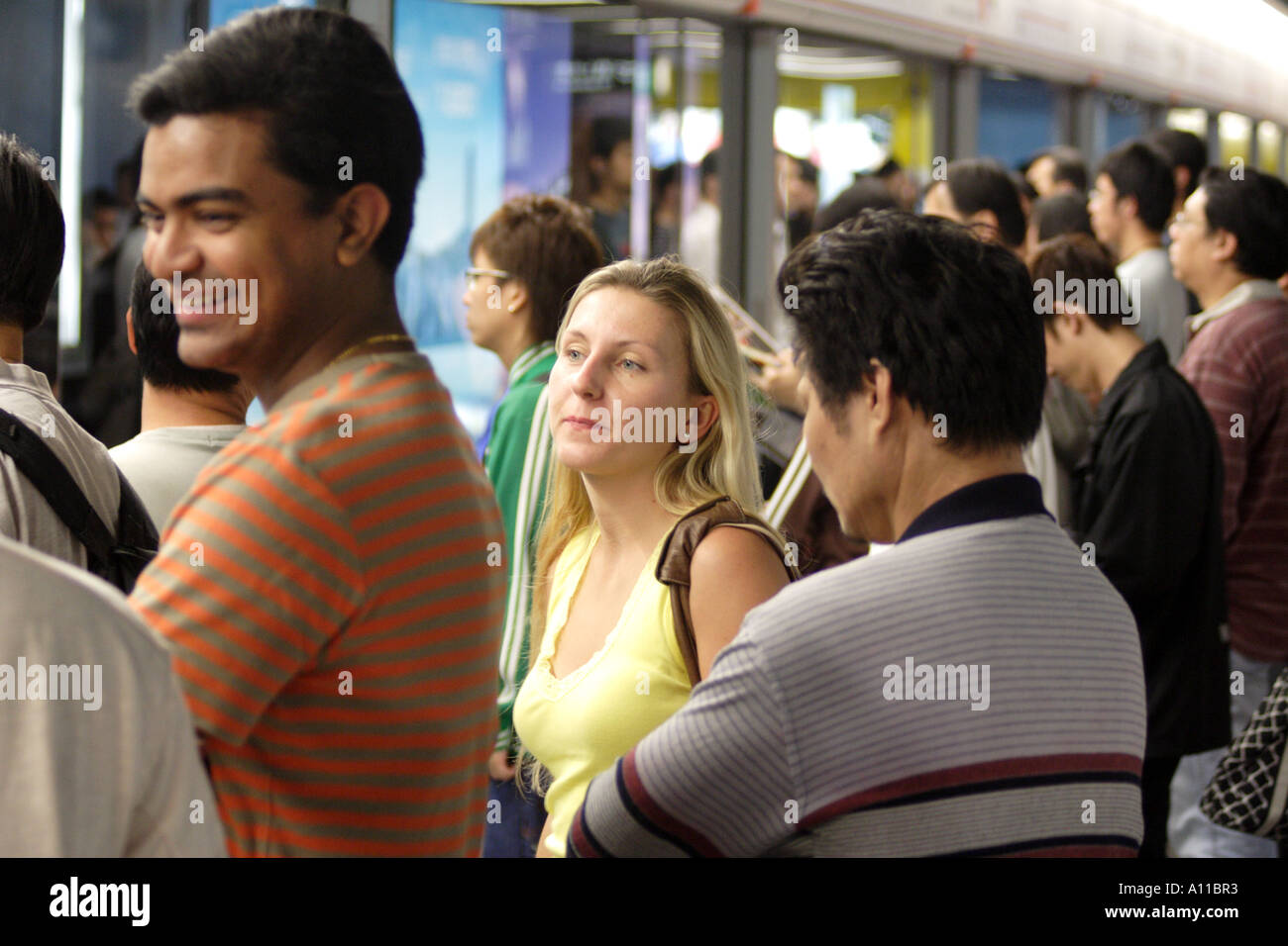 In der Hong Kong U-Bahn, Hong Kong SAR Stockfoto