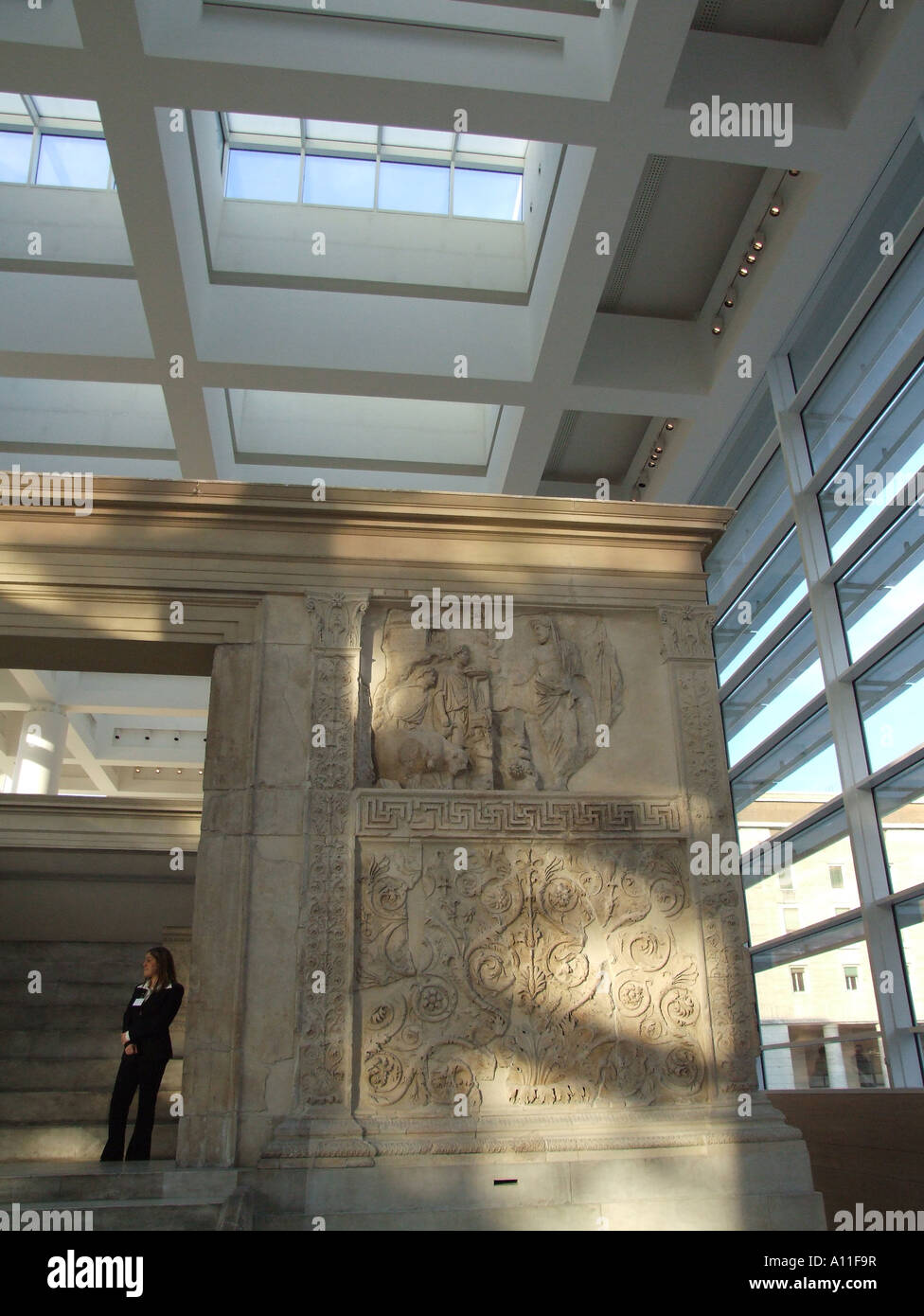 die Ara Pacis Monment in Rom Stockfoto