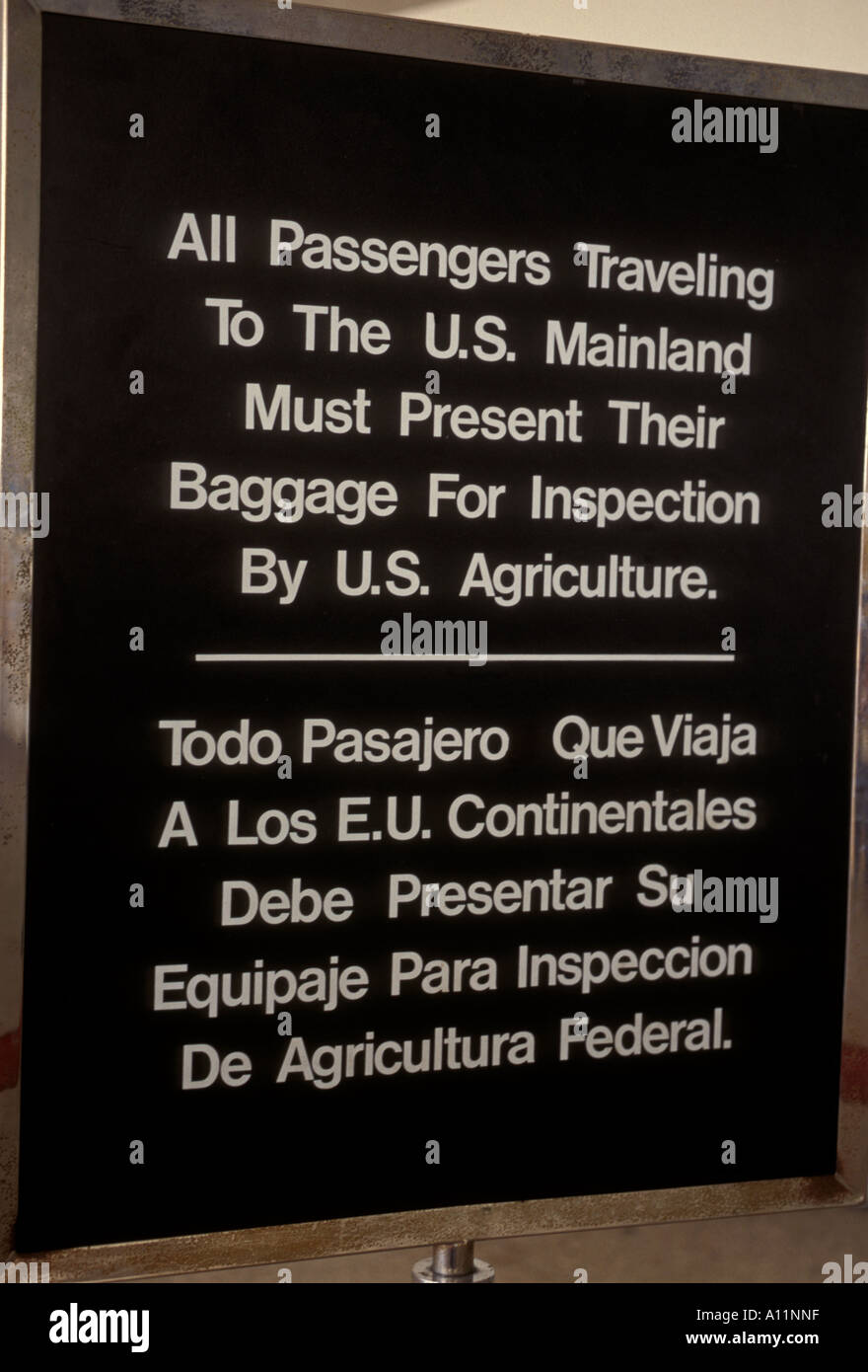 Vereinigten Staaten landwirtschaftliche Inspektion Luis Munoz Marin International Airport San Juan Puerto Rico West Indies Stockfoto
