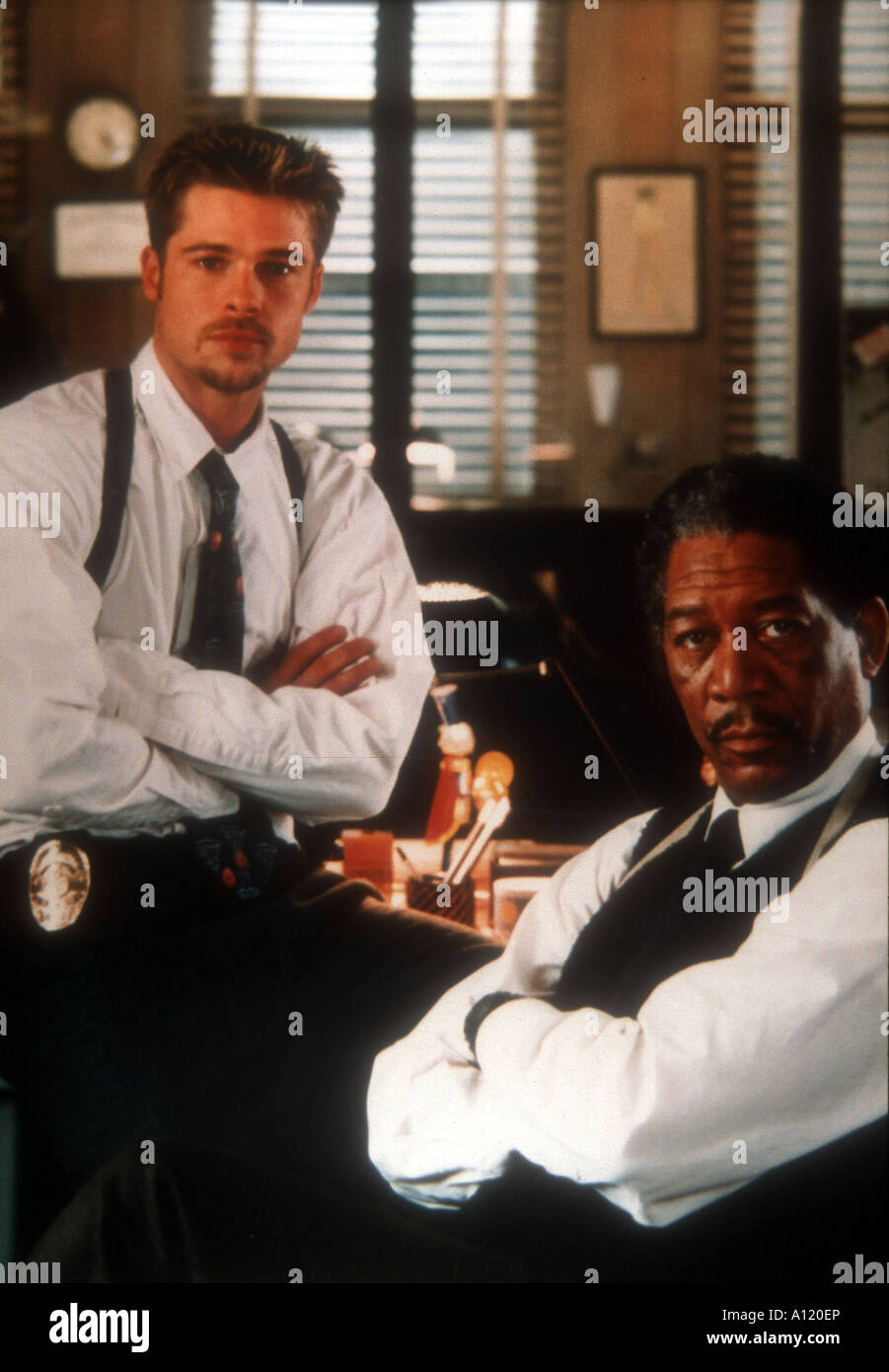 Sieben Jahr 1995 Direktor David Fincher Morgan Freeman Brad Pitt Stockfoto