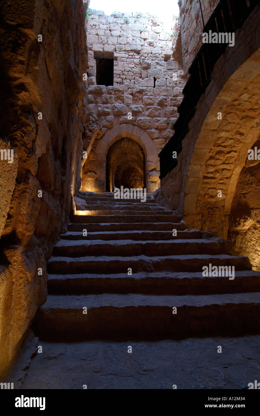 Innere Burg Ajloun in der Nähe von Jerash Jordan Stockfoto