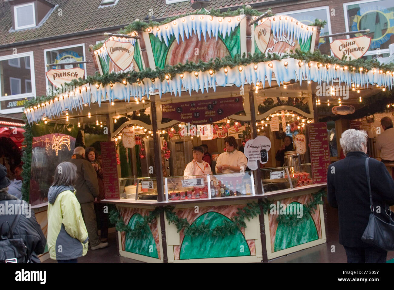 Weinachtsmarkt in Lubeck.Christmas Markt Lübeck Schleswig Holstein Deutschland EU Stockfoto