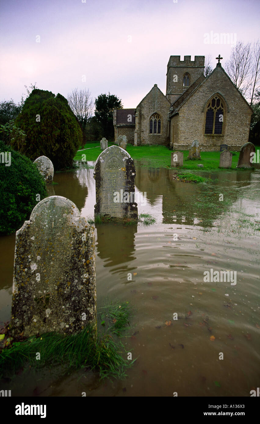 Holnest Kirche in Dorset county England UK überflutet Stockfoto