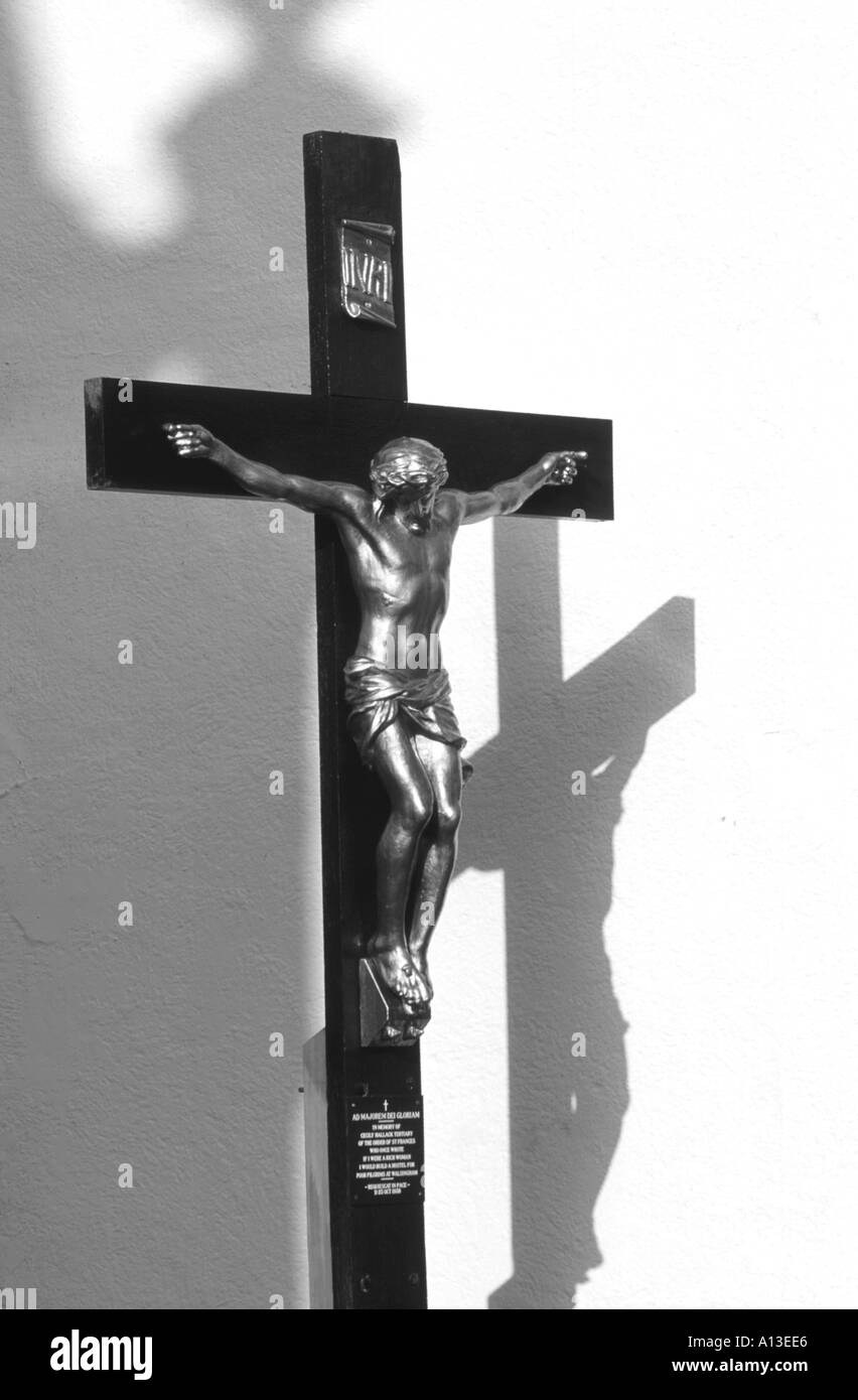 Jesus Christus am Kreuz bei Walsingham NORFOLK EAST ANGLIA ENGLAND UK Stockfoto