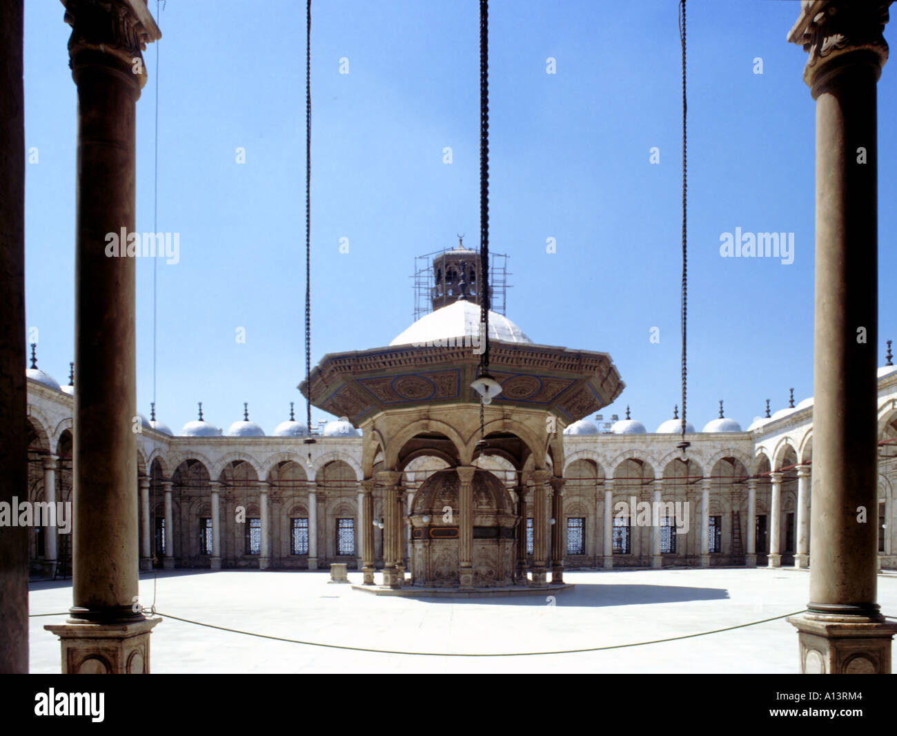 Innenhof der Alabaster-Moschee in Kairo, Ägypten Stockfoto
