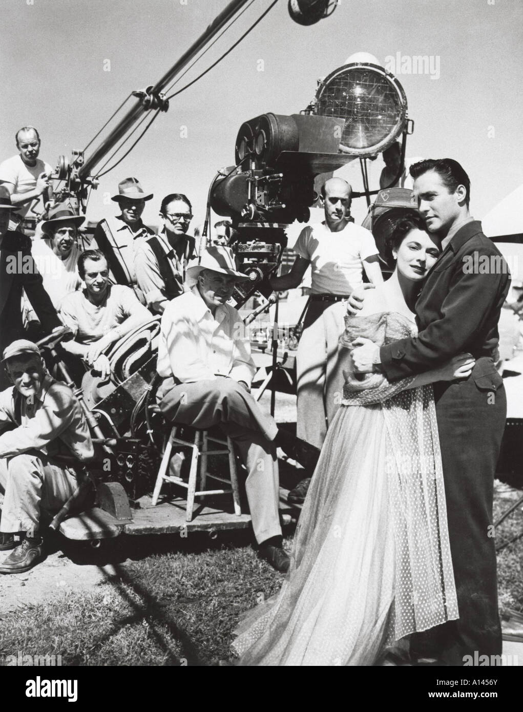 Blitzeinschläge zweimal Jahr 1951 Regisseur King Vidor Ruth Roman Richard Todd Shooting Bild Stockfoto