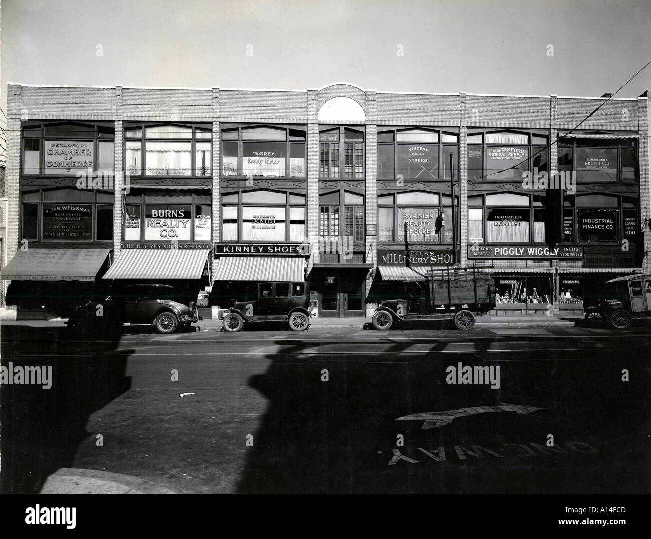 Stamford CT Business Block Stockfoto