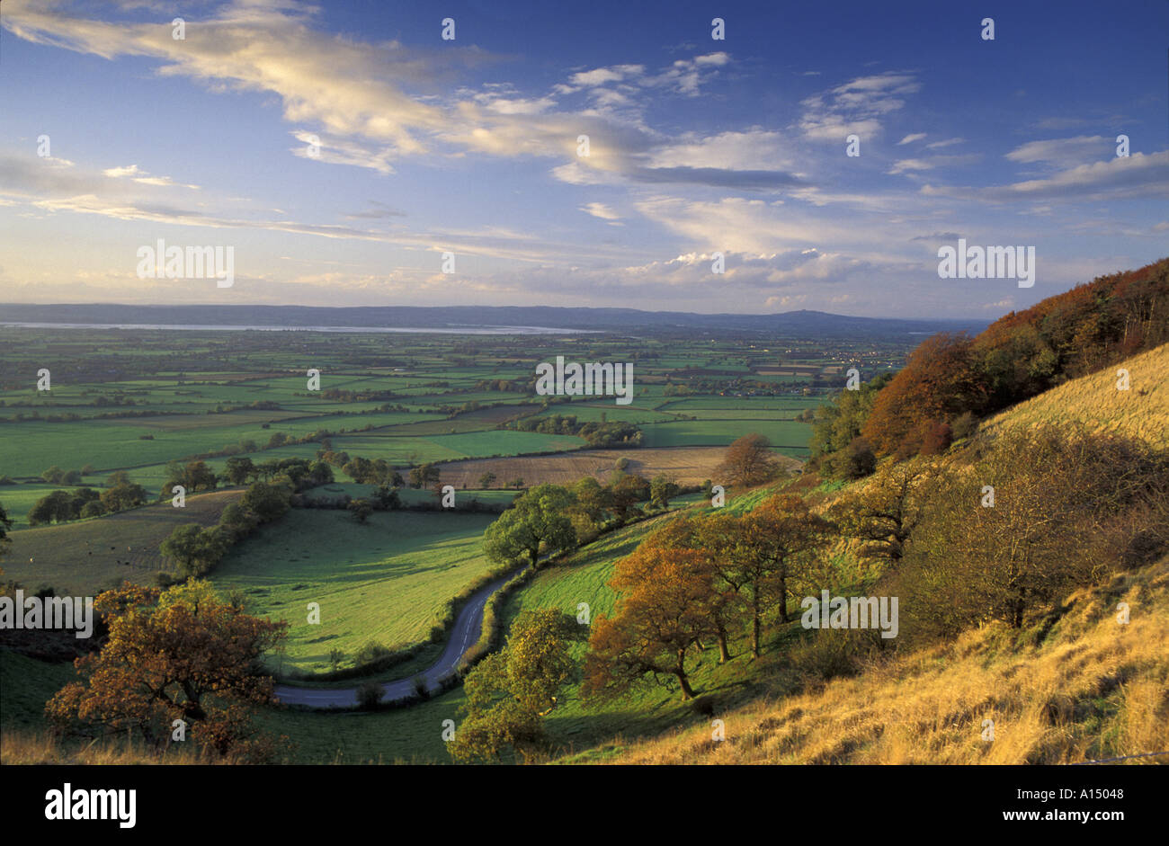 Coaley Peak Severn Mündung Cotswolds Gloucestershire UK Stockfoto