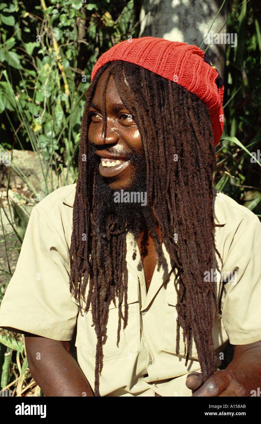 Porträt von einem Rastafari Charlotte Amalie St Thomas Jungferninseln Karibik K Gillham Stockfoto