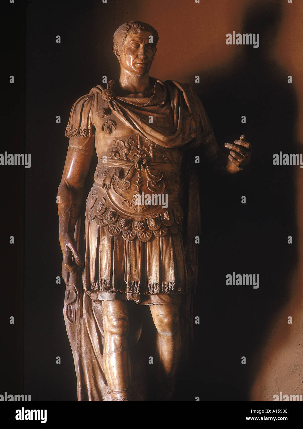 Statue von Julius Caesar Rom Italien ein Woolfitt Stockfoto