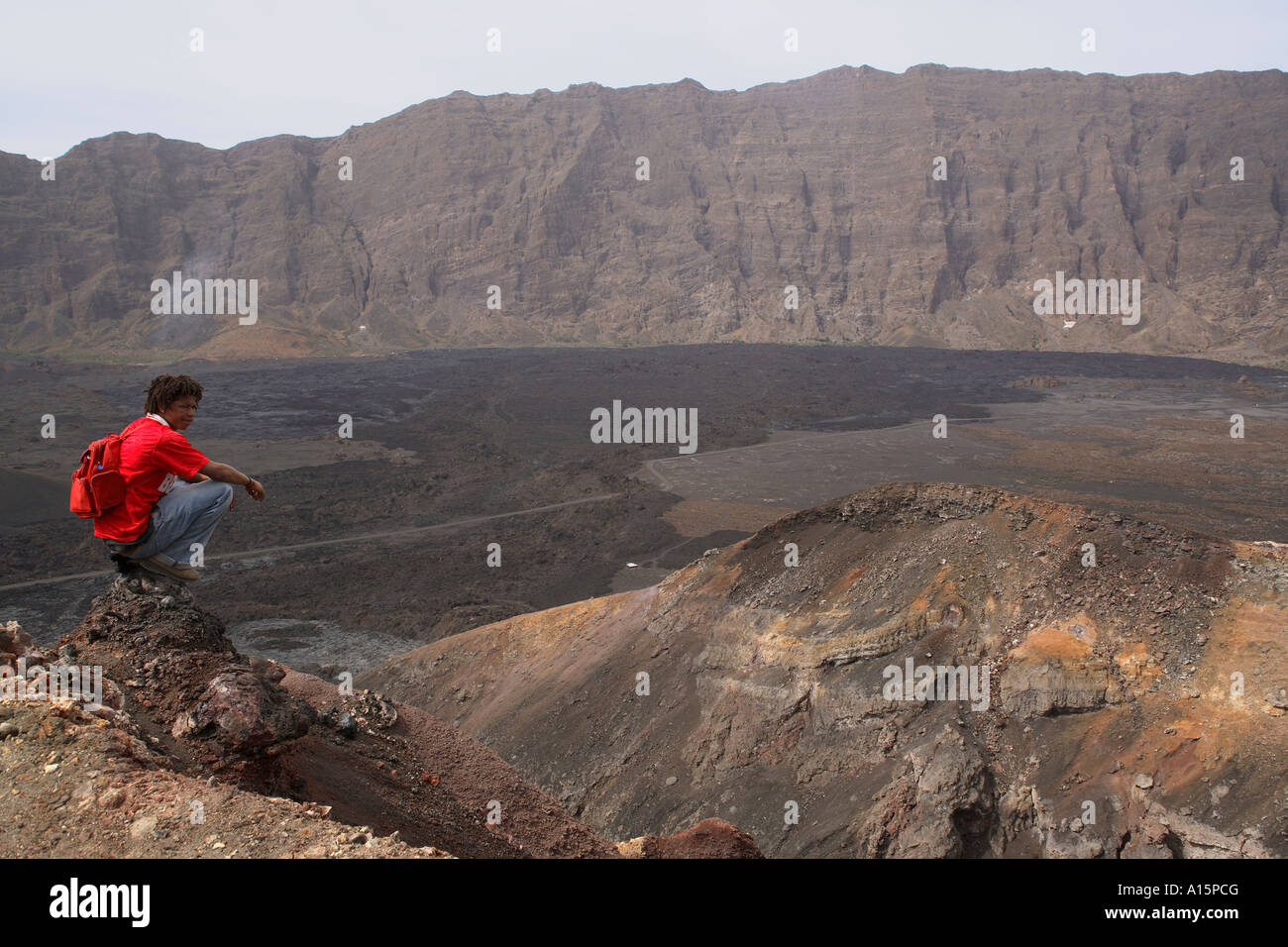 Kap-Verde Inseln. Fogo. Caldera von 1995 Vulkan Stockfoto