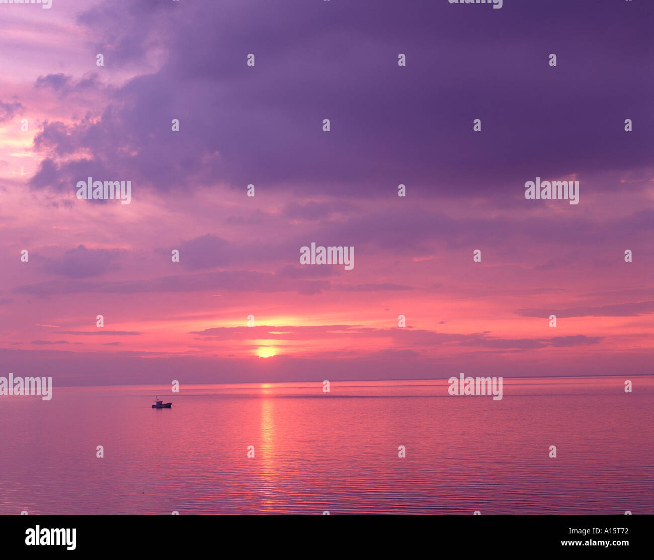 Sonnenuntergang über der Wäsche, Norfolk, England, UK Stockfoto