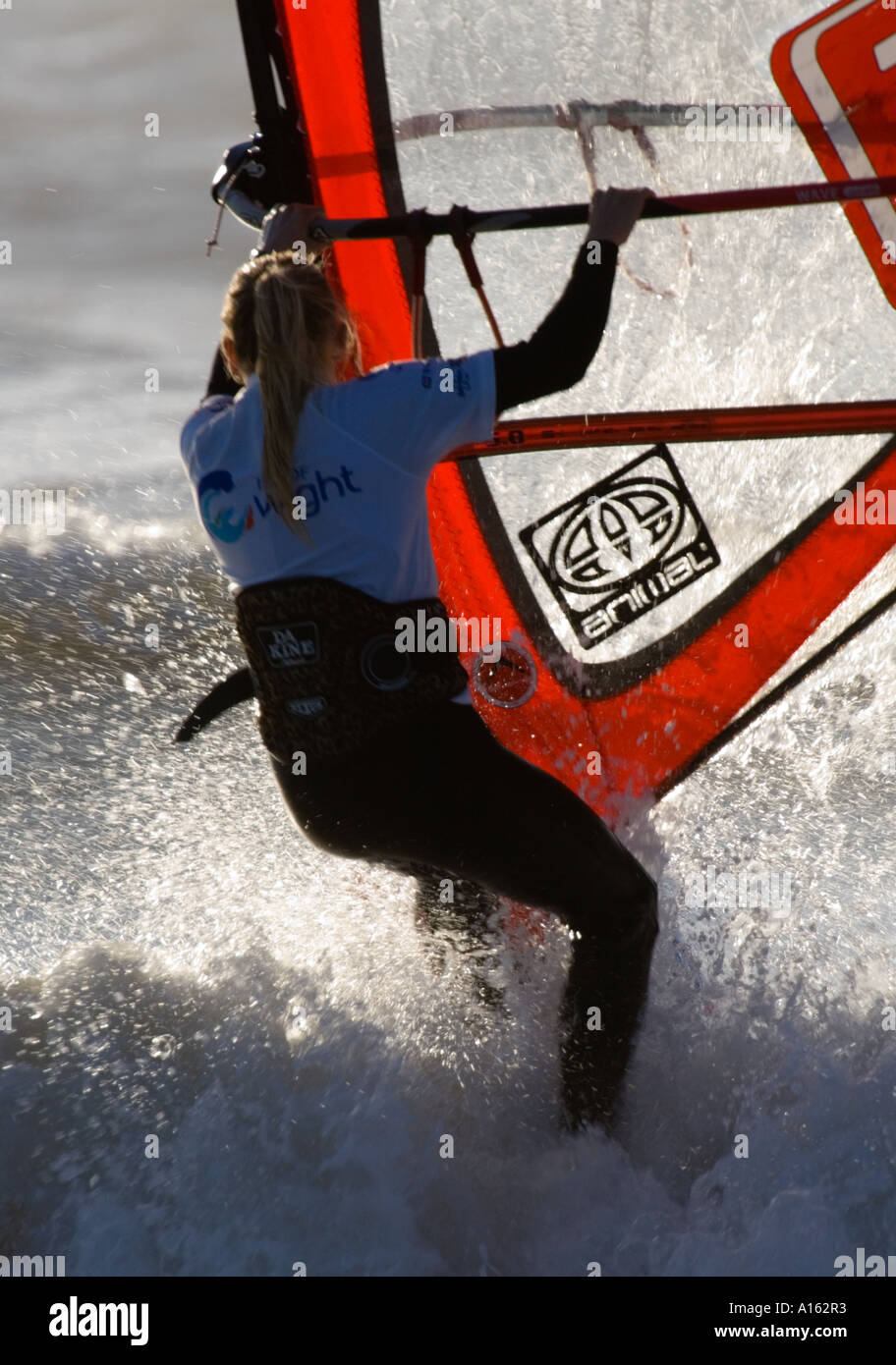 Oktober 2005-Windsurf-Wettbewerb in Compton White Air Extreme Sports Festival Isle Of Wight Stockfoto