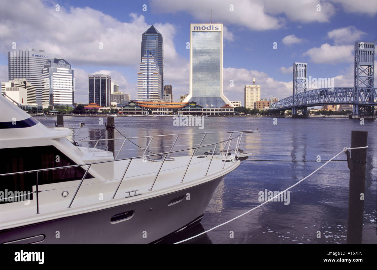 Die Innenstadt von Jacksonville, St. Johns River, Jacksonville, Florida, USA Stockfoto