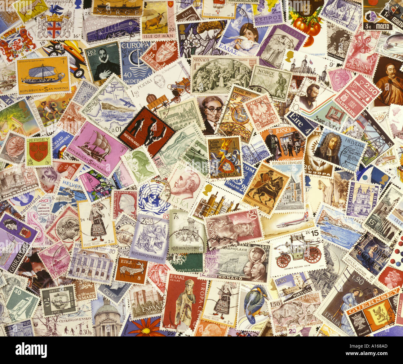 Briefmarken der Welt Stockfoto