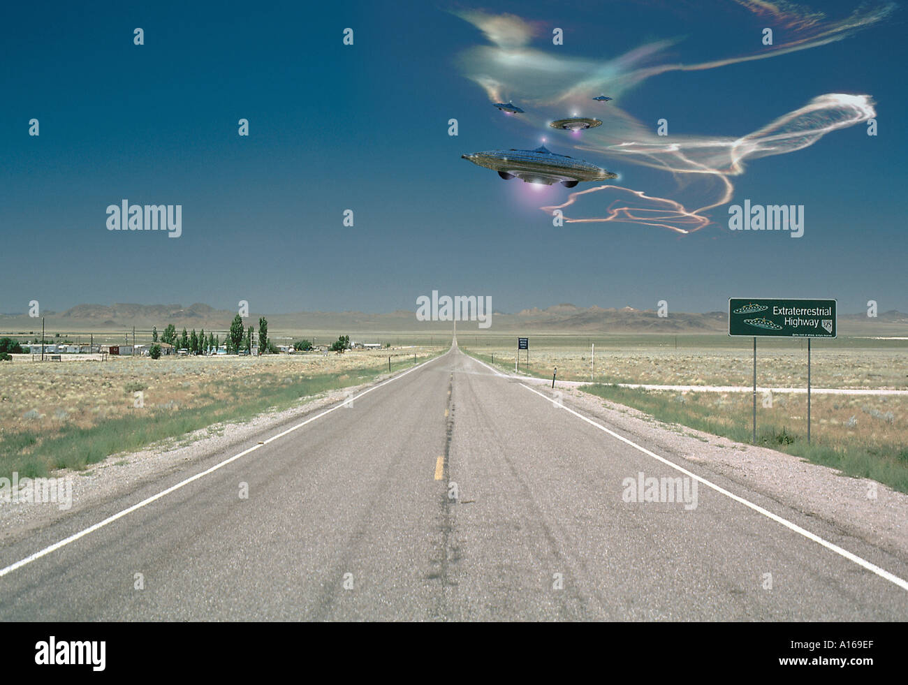 Nevada Ort außerhalb geheime Militärbasis bekannt als AREA 51 U S UFOs