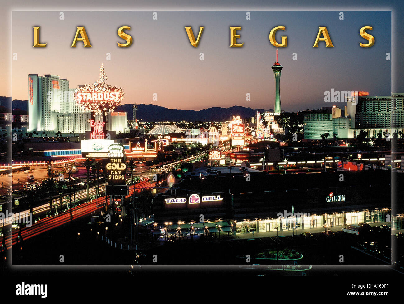 Abschnitt des Las Vegas Boulevard in der Nähe von Stardust Hotel und Casino in Las Vegas Nevada Stockfoto Abschnitt des Las Vegas Boulevard in der Nähe von Stardust Hotel und Casino in Las Vegas Nevada Stockfoto