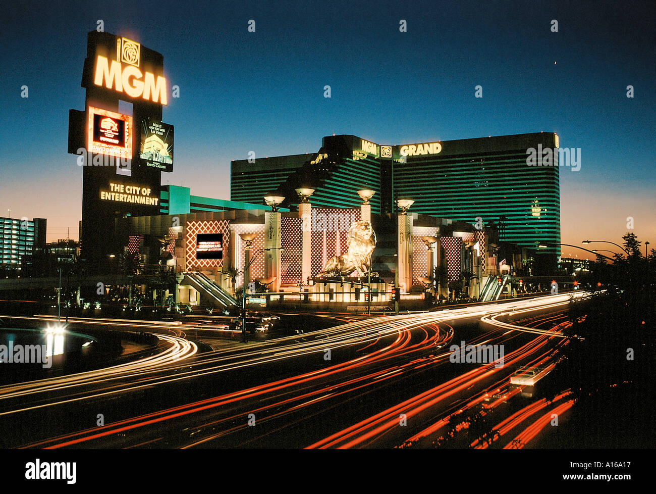 MGM Grand Hotel and Casino in Las Vegas Nevada bei Sonnenaufgang Stockfoto