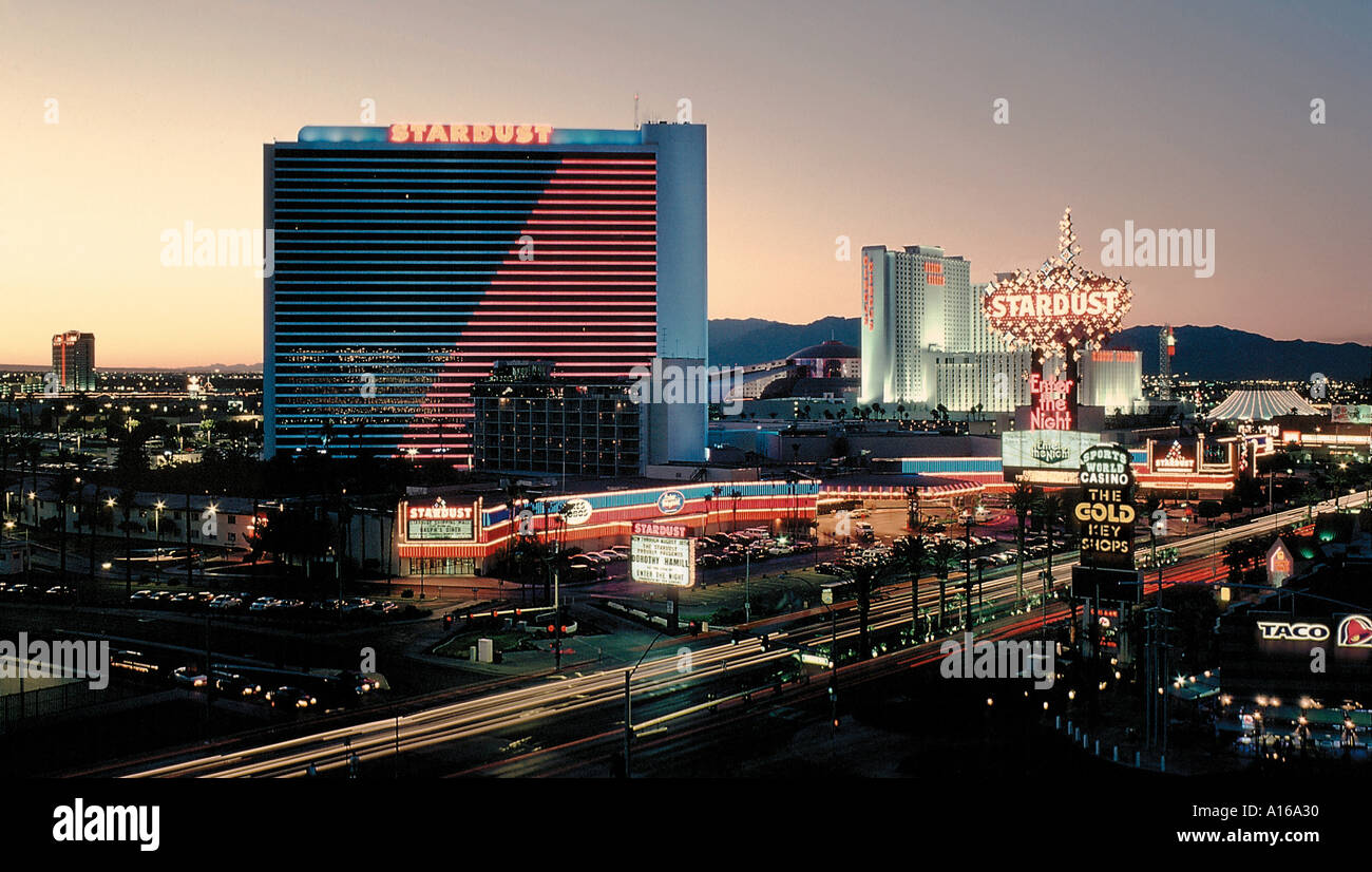 Der Las Vegas Strip in der Nähe von Stardust Hotel und Casino Stockfoto Der Las Vegas Strip in der Nähe von Stardust Hotel und Casino Stockfoto