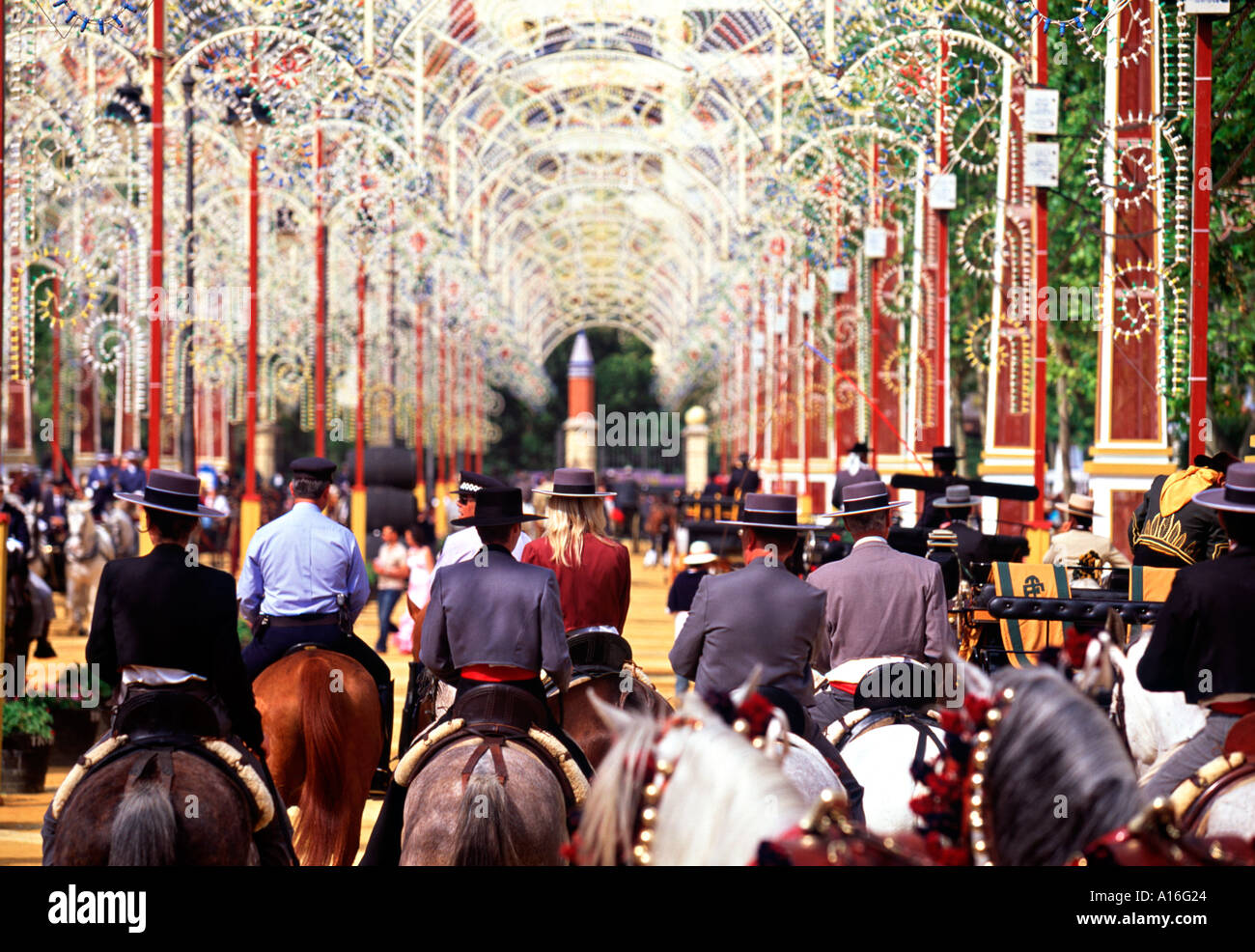 Feria del Caballo Jerez De La Frontera Andalusien Spanien Stockfoto