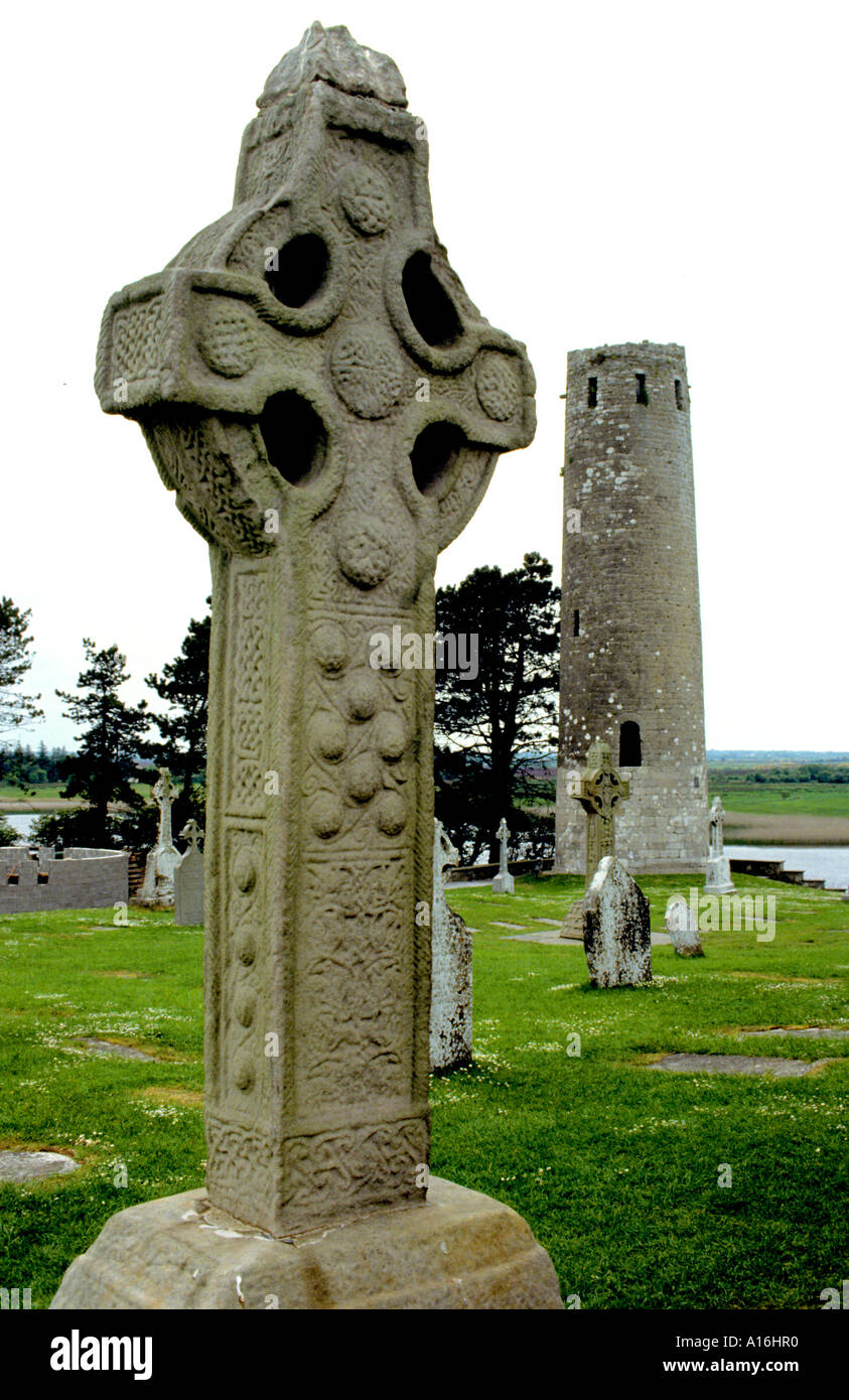 Irland Irland irische Europa Clonmacnoise gegründet 545 von St. Ciarán Stockfoto