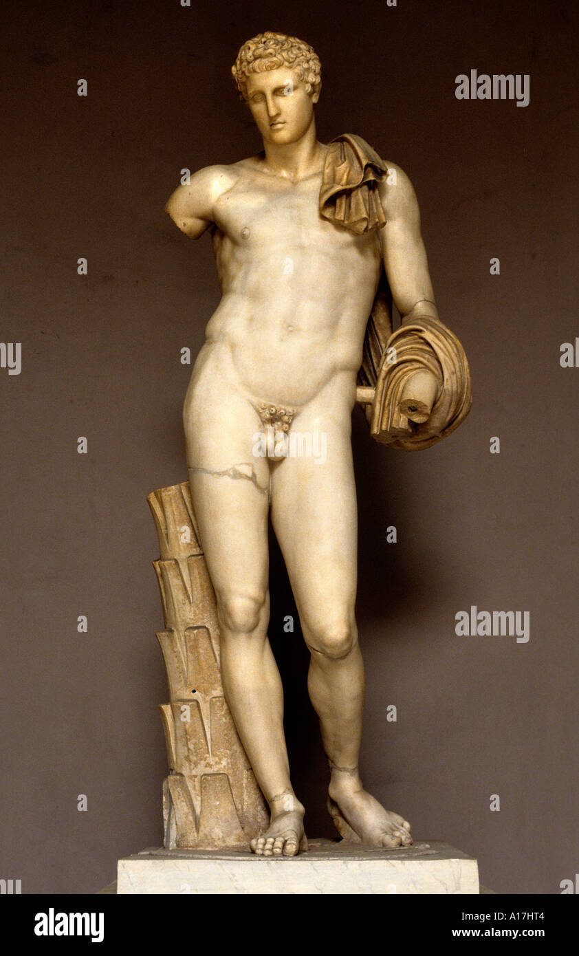 Hermes Olympische Gott der Grenzen und der Reisenden, die sie überqueren Griechenland Griechisch Stockfoto