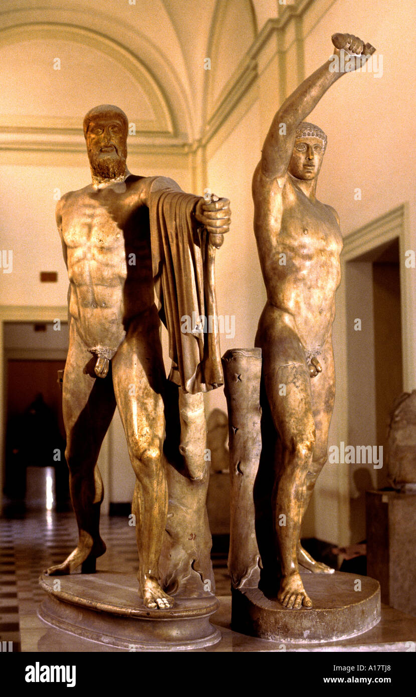 Skulptur Statue Tyrann Mörder griechischen 510 v. Chr. Napoli Museo Archeologico Italien Mediterranen Süden Europa Europäische Italienisch Reisen Stockfoto