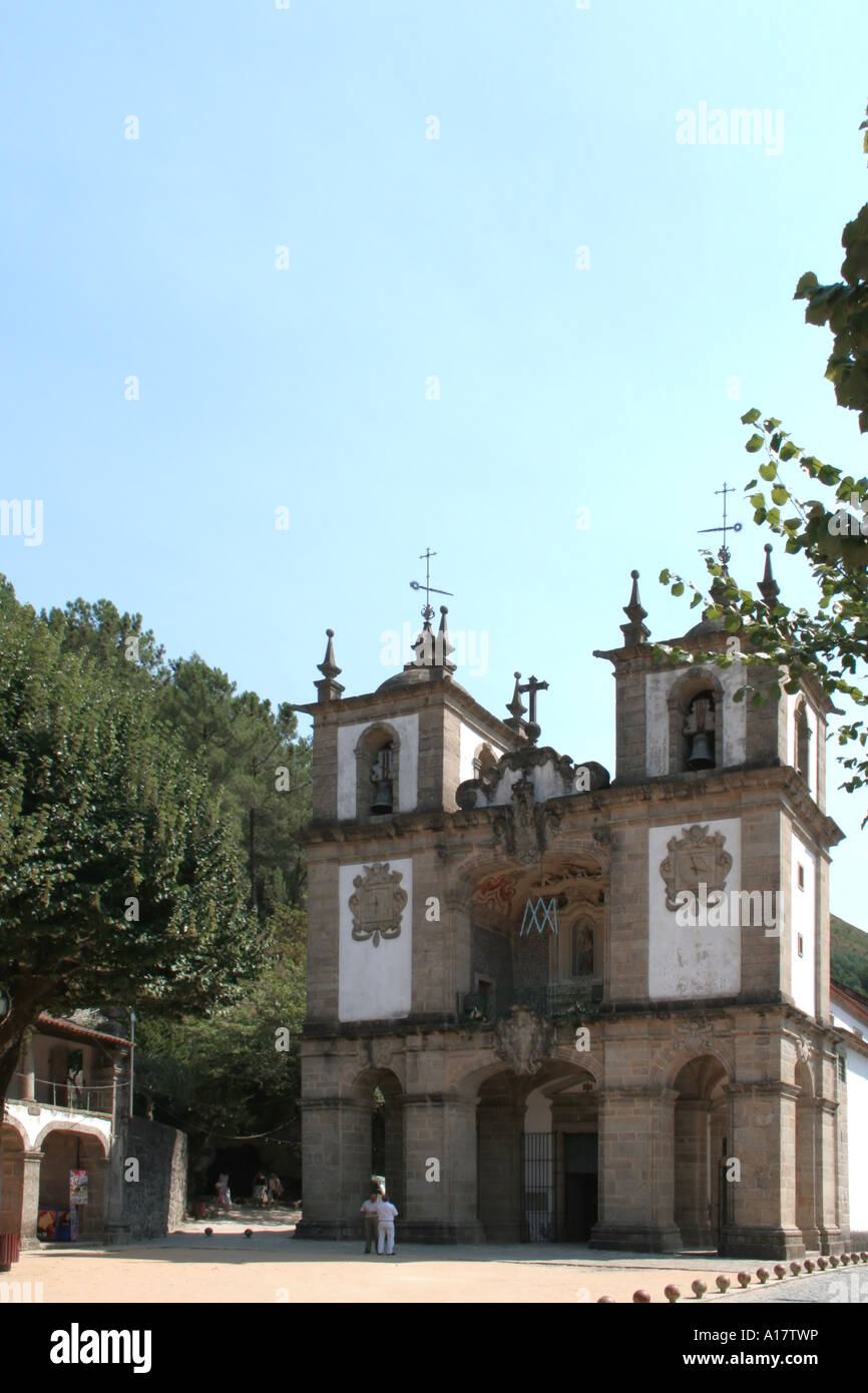 Nossa SRA da Abadia barocken Wallfahrtskirche in Amares, Portugal. Stockfoto