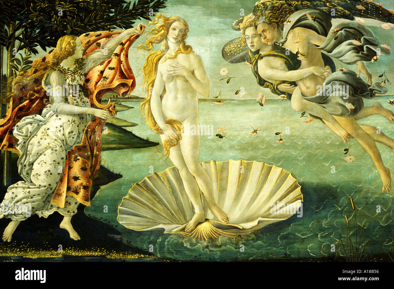 Geburt der Venus von Botticelli Galleria Degli Uffizi Florenz Italien Stockfoto