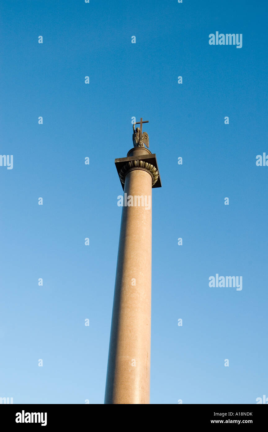 Die Alexandersäule in Schlossplatz Sankt Petersburg Russland Stockfoto