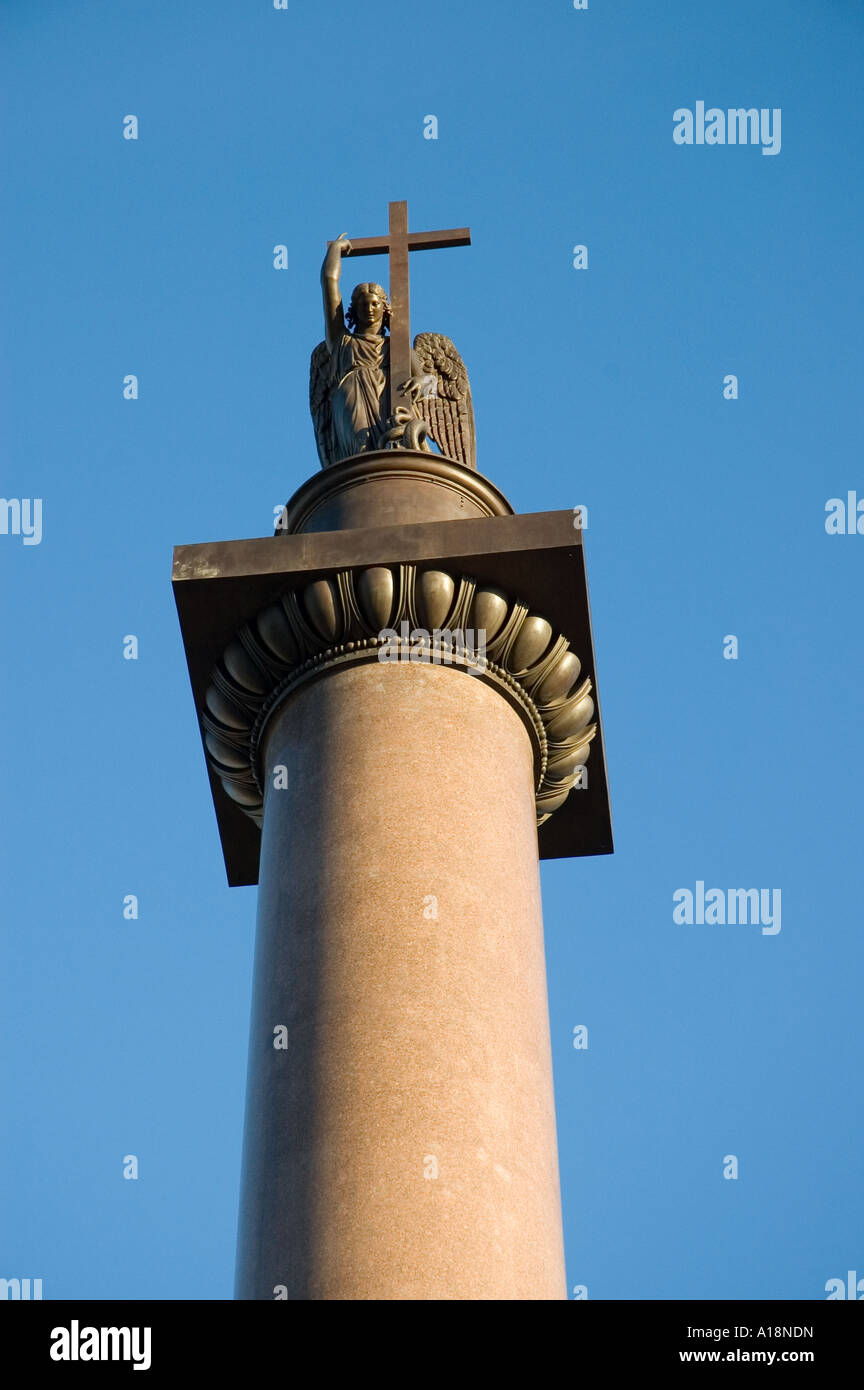 Die Alexandersäule in Schlossplatz Sankt Petersburg Russland Stockfoto