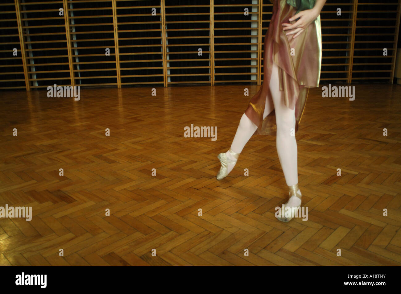 Junge Ballett-Tänzer aus der ukrainischen Lemberg-Ballettschule in der Probe bei Lublin Ballett Association in Polen Stockfoto