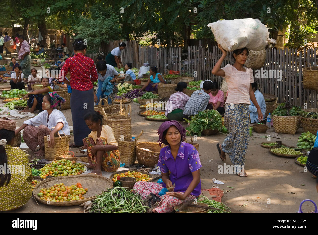 Nyaung U Markt, Bagan Myanmar Heide 2006 Stockfoto