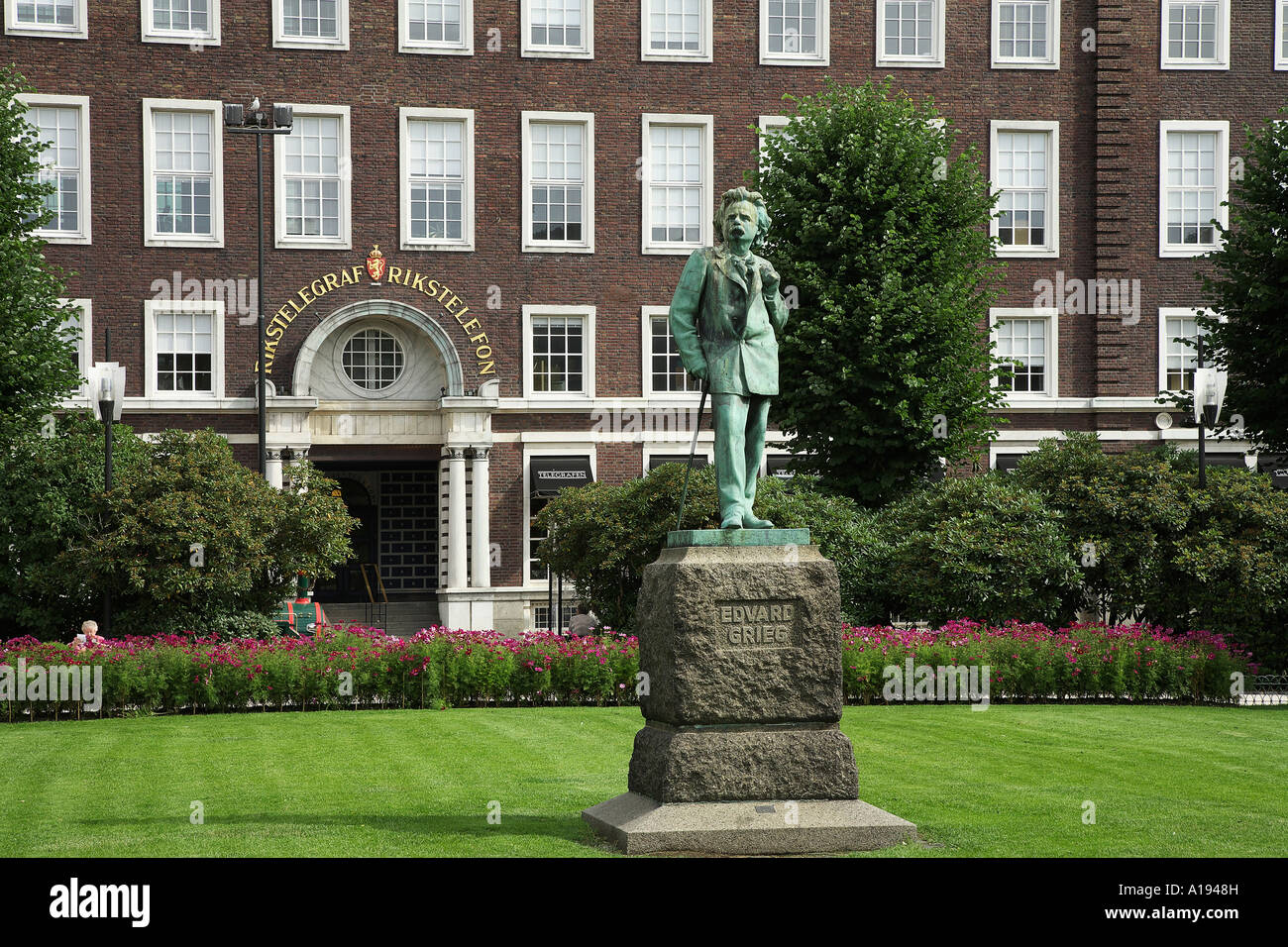 Edvard Grieg Statue Bergen Zentrum Norwegen Stockfoto